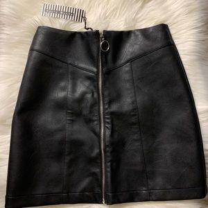 Black leather skirt